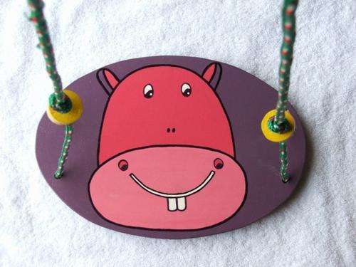 Swing, Purple Hippo - Indoor or Outdoor